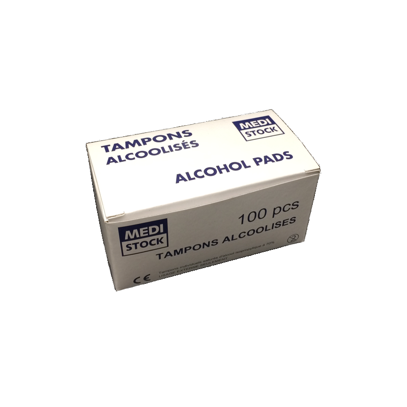 Tampons imprégnés d'alcool à 70%