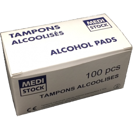 Tampons imprégnés d'alcool à 70%